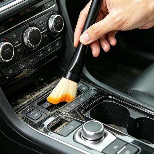 Car interior cleaning - interior, brush