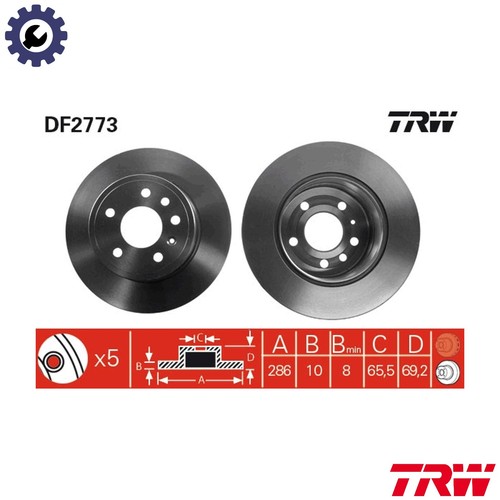 Brake disc df2773 - 2x, for